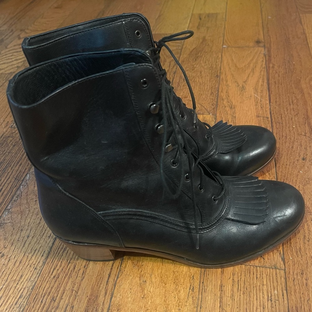 Black Leather Wolverine Boots by Samantha Pleet